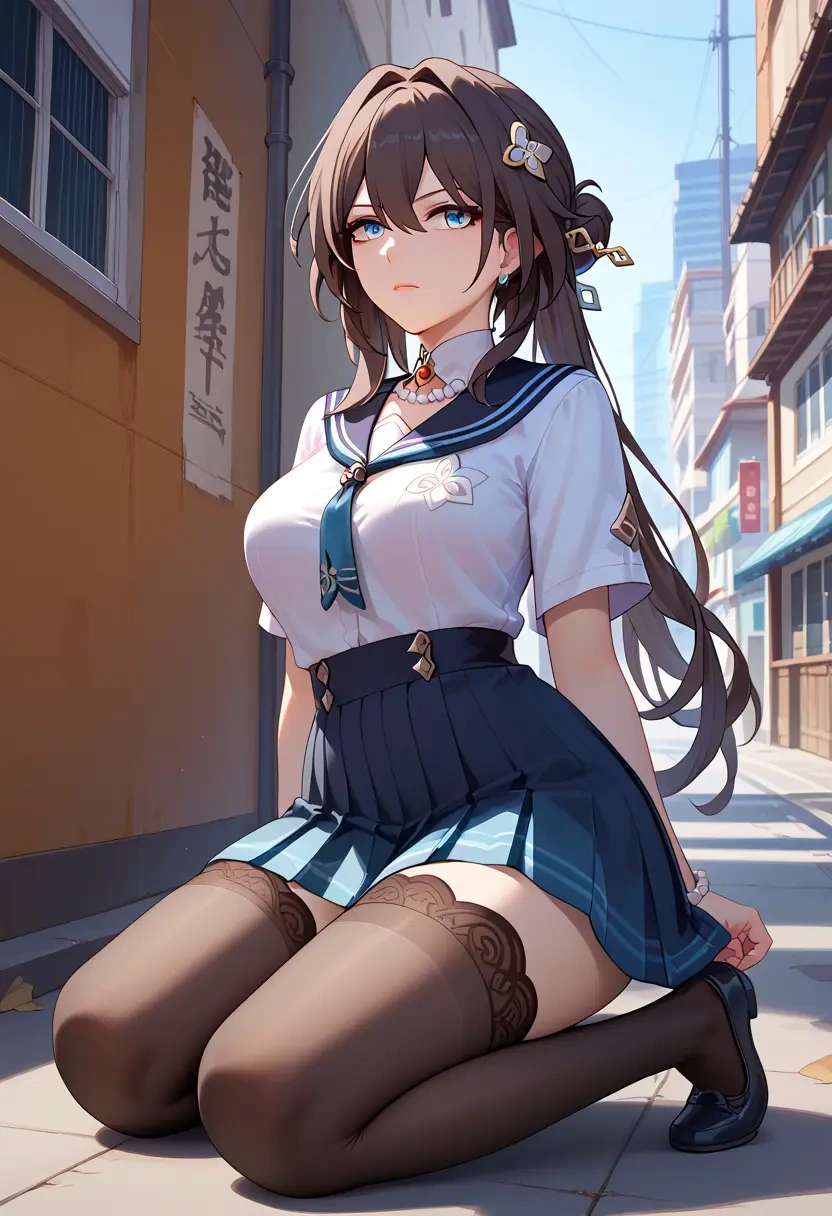 star rail,ruan mei,jk uniform, stockings  - 